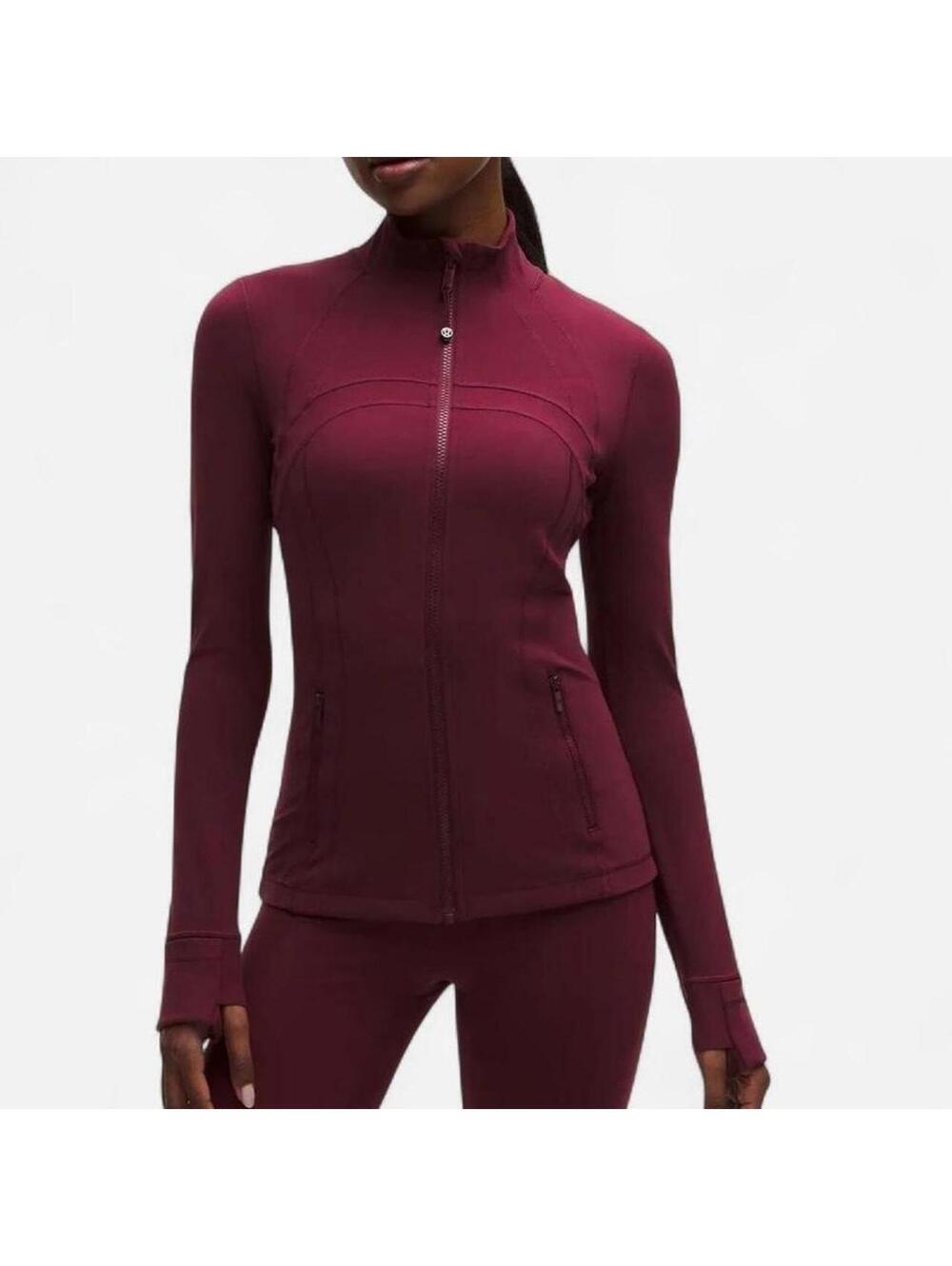 Burgundy Lululemon Define Jacket and Define Pants Set